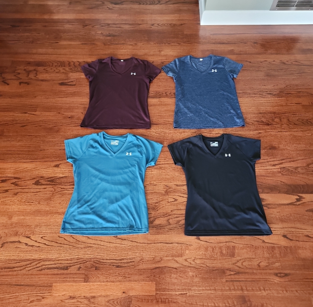 Under Armour Women's Short Sleeve Tops - Teal, Maroon, Blue, Black (Set of 4) - Picture 1 of 1